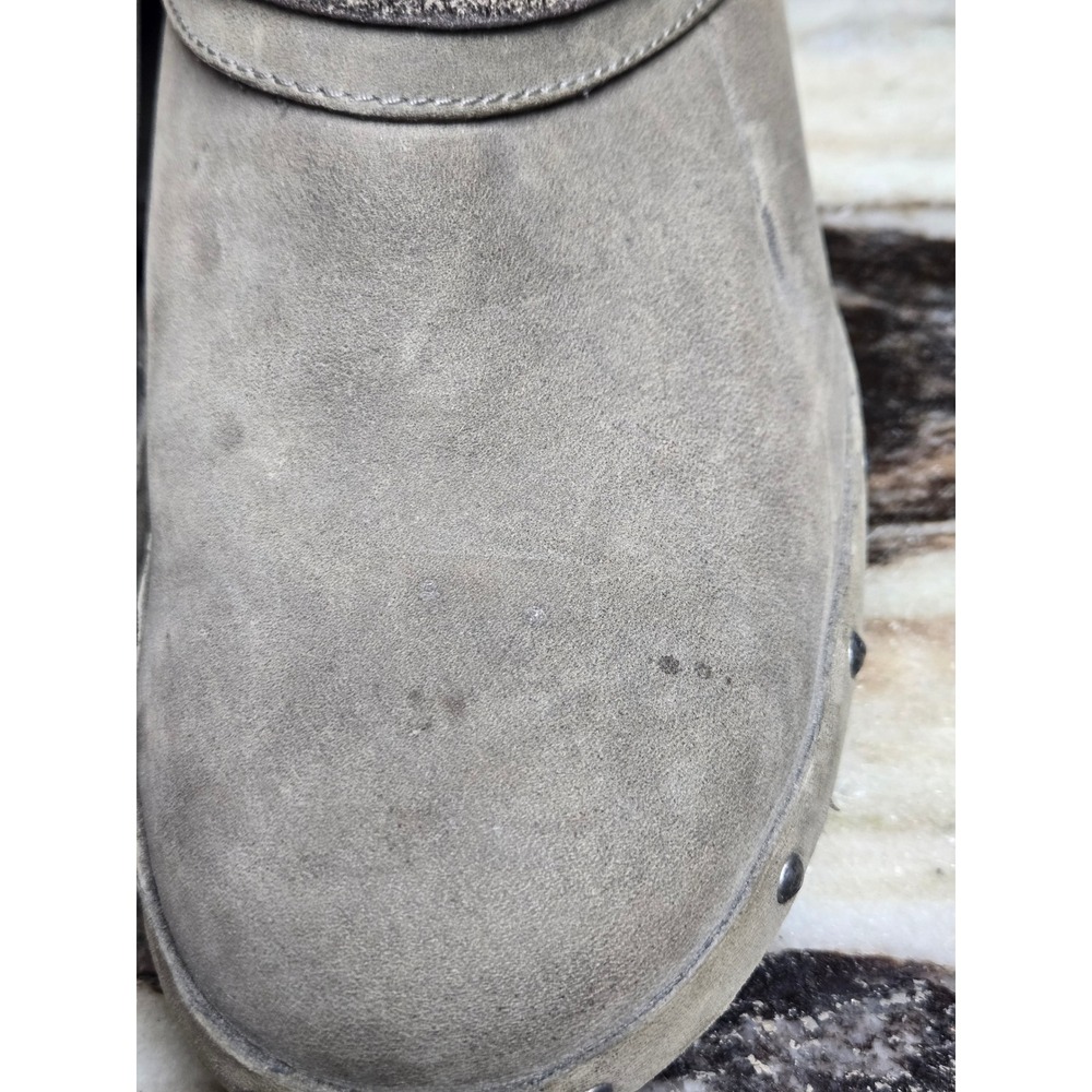 Merrell Drizzle Taupe Grey Leather Studded Clogs Mules Womens 8.5 J56086 - Picture 3 of 10